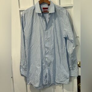 HUGO Light Blue Striped Casual Shirt